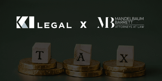 logo with tax behind it