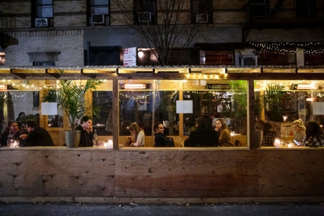 outside patio with people sitting