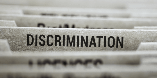 files with discrimination typed on it