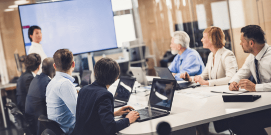 Team in a conference room meeting