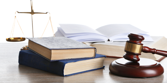 gavel and law books