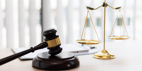 gavel and justice scales