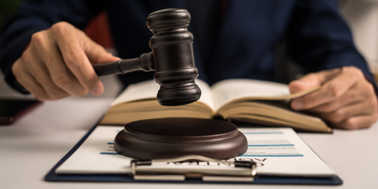 judge with book and gavel