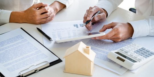 Man working on tablet