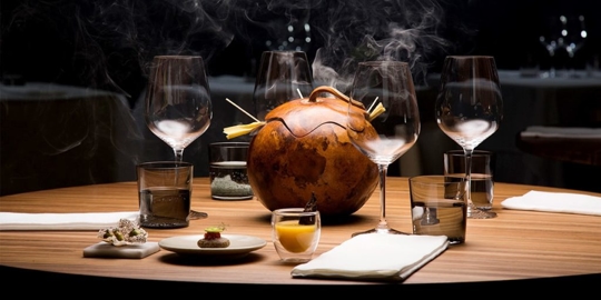 table set up for dine dining