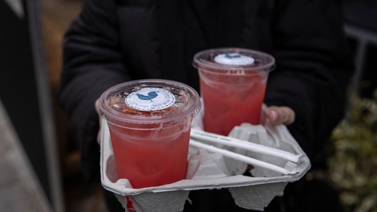 drinks in drink holder