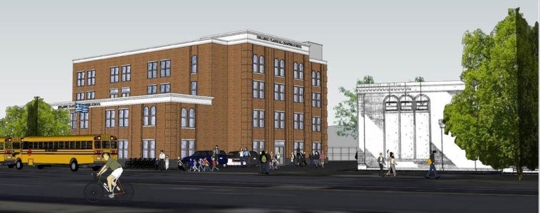 building with parking lot