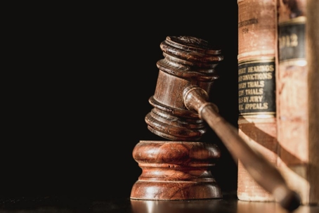 gavel and books