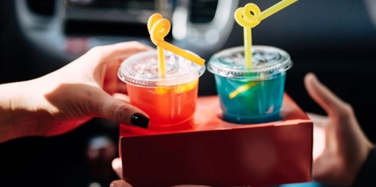 drinks with bendy straws