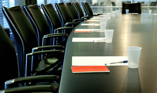 chairs at a conference desk