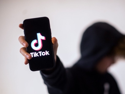 tik tok logo on phone